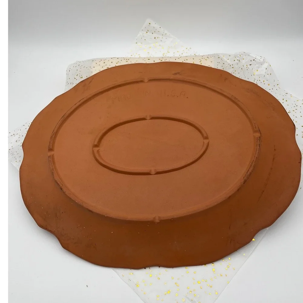 Unbranded Turkey Serving Platter Unisex Large Brown Excellent Terracotta USA